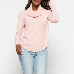 Market & Spruce Soft Pink Cowl Neck Sweater